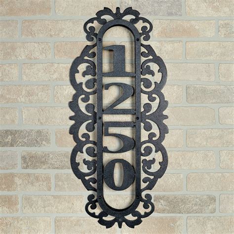 vertical metal house number plaque|vertical house numbers for outside.